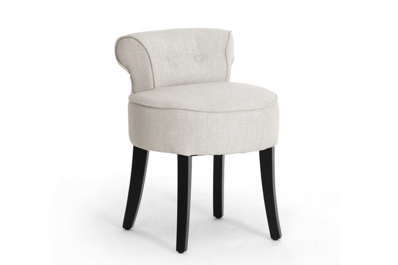 Millani Modern Lounge Stool in Beige Linen - Stylish Comfortable Seating for Contemporary Spaces