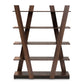 Michio 5-Tier Wood Display Shelf Modern Walnut Brown Geometric Design for Living Room Storage and Decoration