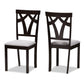 Sylvia Dining Set Modern Contemporary Grey Fabric Upholstered Dark Brown Finished 5-Piece