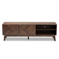 Hartman Mid-Century Modern TV Stand Walnut Brown Wood with Storage and Stylish Design