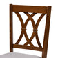 April 5-Piece Dining Set in Modern Style with Grey Fabric Upholstery and Walnut Brown Finished Wood