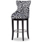 Peace Bar Stool - Modern Zebra-Print Fabric Upholstered Design with Metal Footrest for Stylish Seating