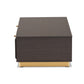 Cormac Coffee Table Mid-Century Modern Transitional Dark Brown Finished Wood and Gold Metal 2-Drawer