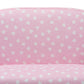 Erica Kids 2-Seater Sofa Modern Pink and White Heart Patterned Fabric Upholstery for Children's Rooms