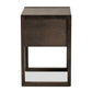 Inicio Nightstand - Modern Charcoal Brown 1-Drawer Wooden Side Table for Bedroom Storage