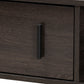 Baldor Coffee Table - Modern Design with Dark Brown Wood and Black Metal, Featuring 2 Storage Drawers