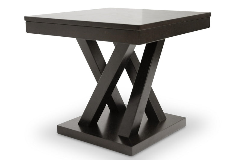 Everdon Modern End Table in Dark Brown - Stylish Accent Furniture for Living Room, Bedroom or Office