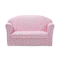 Erica Kids 2-Seater Sofa Modern Pink and White Heart Patterned Fabric Upholstery for Children's Rooms