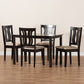 Fenton Dining Set Modern 5-Piece Collection with Sand Fabric Upholstery and Dark Brown Finished Wood