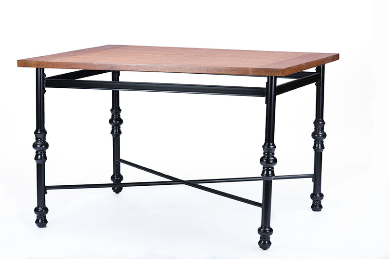 Broxburn Industrial Dining Table Wood and Metal Design for Modern Homes Rustic Style Durable Construction