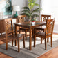 Luisa Dining Set Modern and Contemporary Transitional Dark Brown Finished Wood 5-Piece