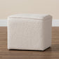 Isaiah Modern Ottoman Contemporary Ivory Boucle Upholstered Footrest for Stylish Living Spaces