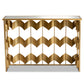 Vega Glam Geometric Console Table Luxe Gold Finished Metal and Mirrored Glass Design for Modern Decor