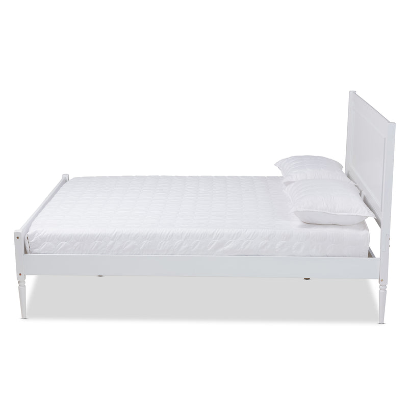 Daniella Full Size Platform Bed in Modern White Finished Wood for Stylish Bedroom Decor