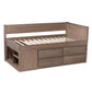 Levon Twin Size Storage Bed - Modern Design with Antique Oak Finish and 4 Drawers for Enhanced Organization