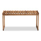 Kaleb Rustic Mid-Century Modern Bench - Oak Brown Wood Seating for Entryway, Living Room, or Bedroom Decor