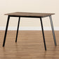 Calder Dining Table Mid-Century Modern Walnut Brown Wood with Black Metal Accents for Stylish Dining Spaces