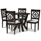 Alma Dining Set Modern 5-Piece Grey Fabric Upholstered with Dark Brown Finished Wood