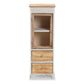 Dannah Storage Cabinet Classic Two-Tone Oak Brown and White Wood with 2 Drawers for Stylish Organization