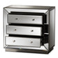 Edeline Mirrored 3-Drawer Cabinet in Hollywood Regency Style - Elegant Storage with Reflective Finish for Living Room or Bedroom Decor