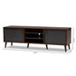 Samuel Mid-Century Modern TV Stand in Brown and Dark Grey with Storage and Stylish Design