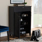 Coolidge Shoe Storage Cabinet Modern and Contemporary Dark Grey Finished 5-Shelf Wood with Drawer