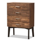 Selena Mid-Century Modern Chest - Brown Wood 4-Drawer Storage Unit for Bedroom or Living Room Furniture