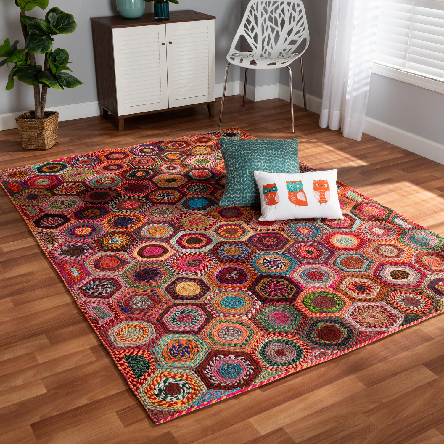 Adailo Area Rug - Modern Multi-Colored Handwoven Fabric for Stylish Home Décor