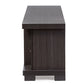 Viveka 70-Inch TV Cabinet in Greyish Dark Brown Wood with 2 Glass Doors and 2 Solid Doors for Stylish Living Room Storage Solutions