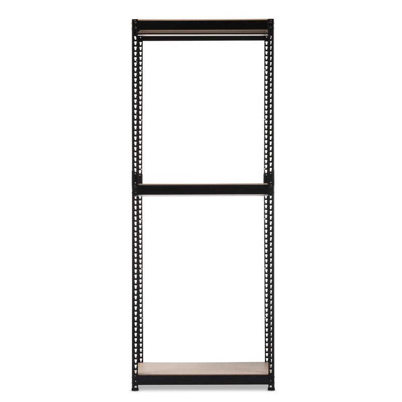 Gavin Black Metal 3-Shelf Closet Organizer for Efficient Storage and Organization