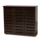 Adalwin Modern and Contemporary 3-Door Dark Brown Wooden Entryway Shoes Storage Cabinet