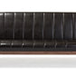 Nikko Sofa Mid-century Modern Scandinavian Style Black Faux Leather Wooden 3-Seater